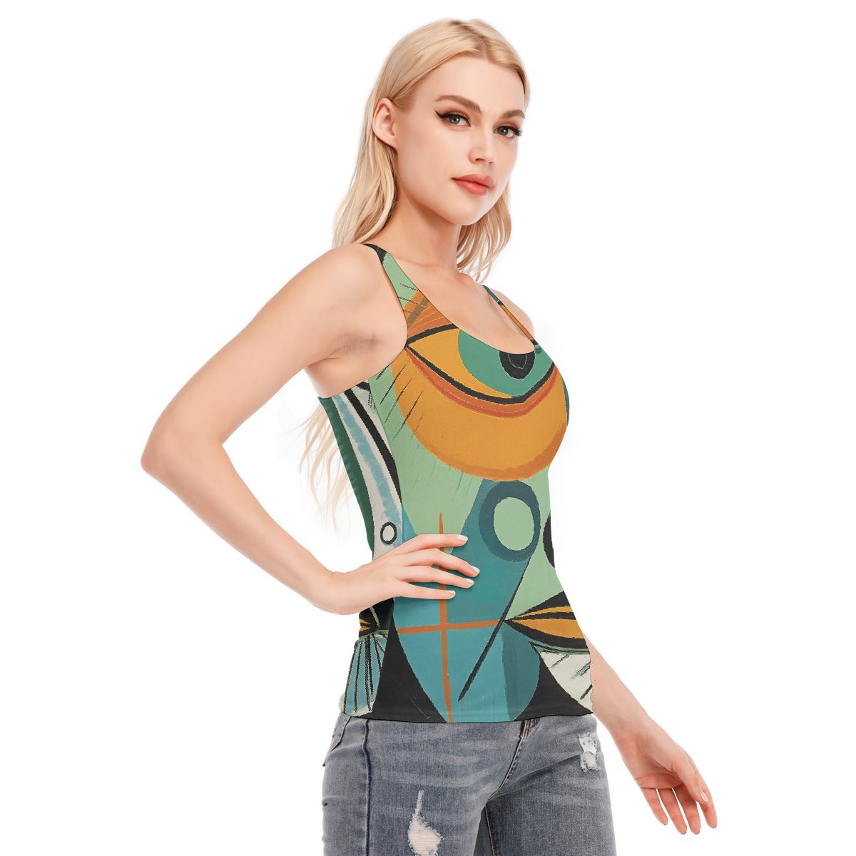 All-Over Print Women's Racer Vest | 190GSM Cotton