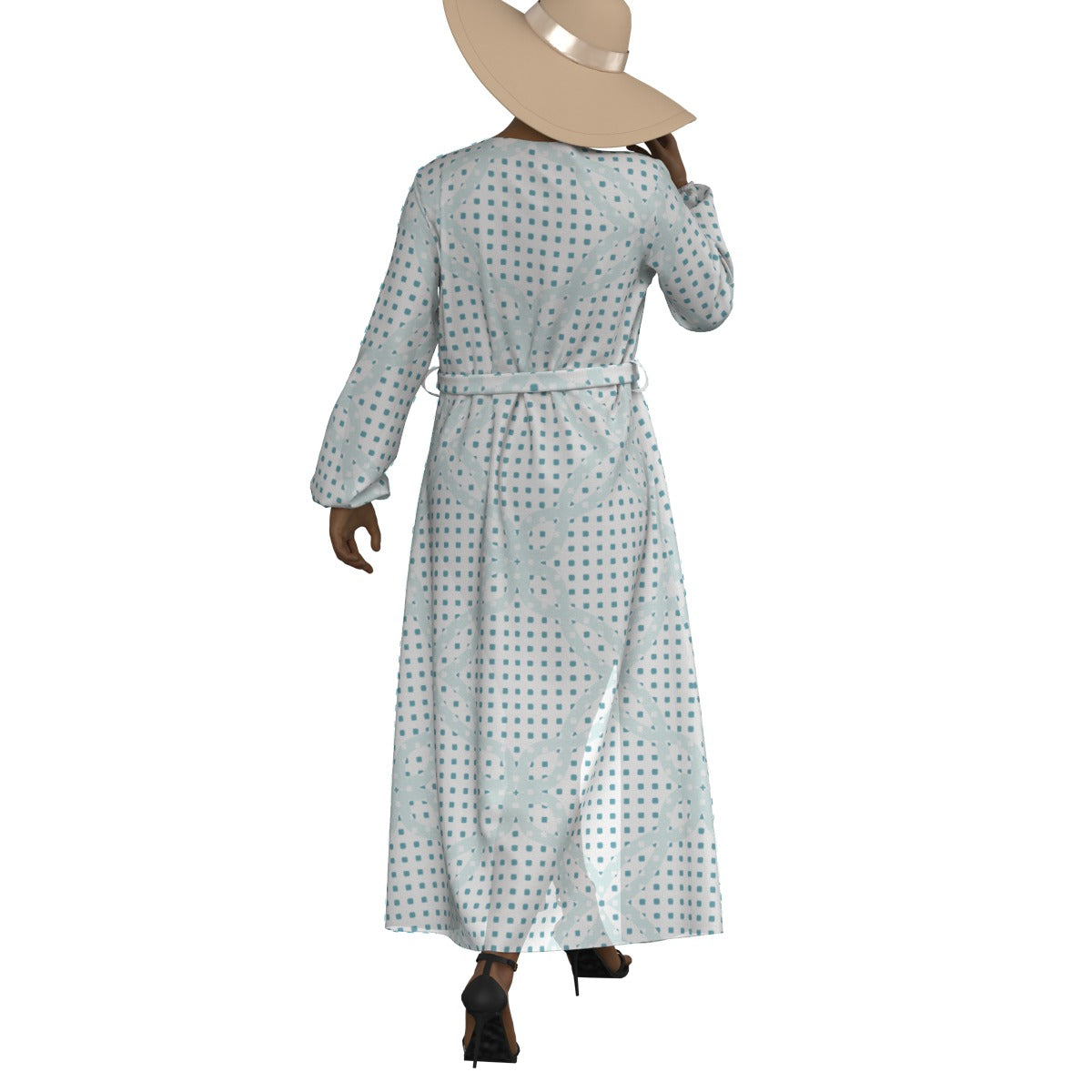 All-Over Print Women's Lace-up Chiffon Robe