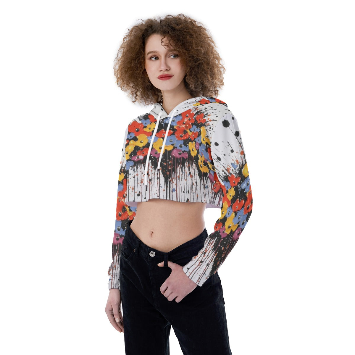 All-Over Print Women's Crop Top Hoodie