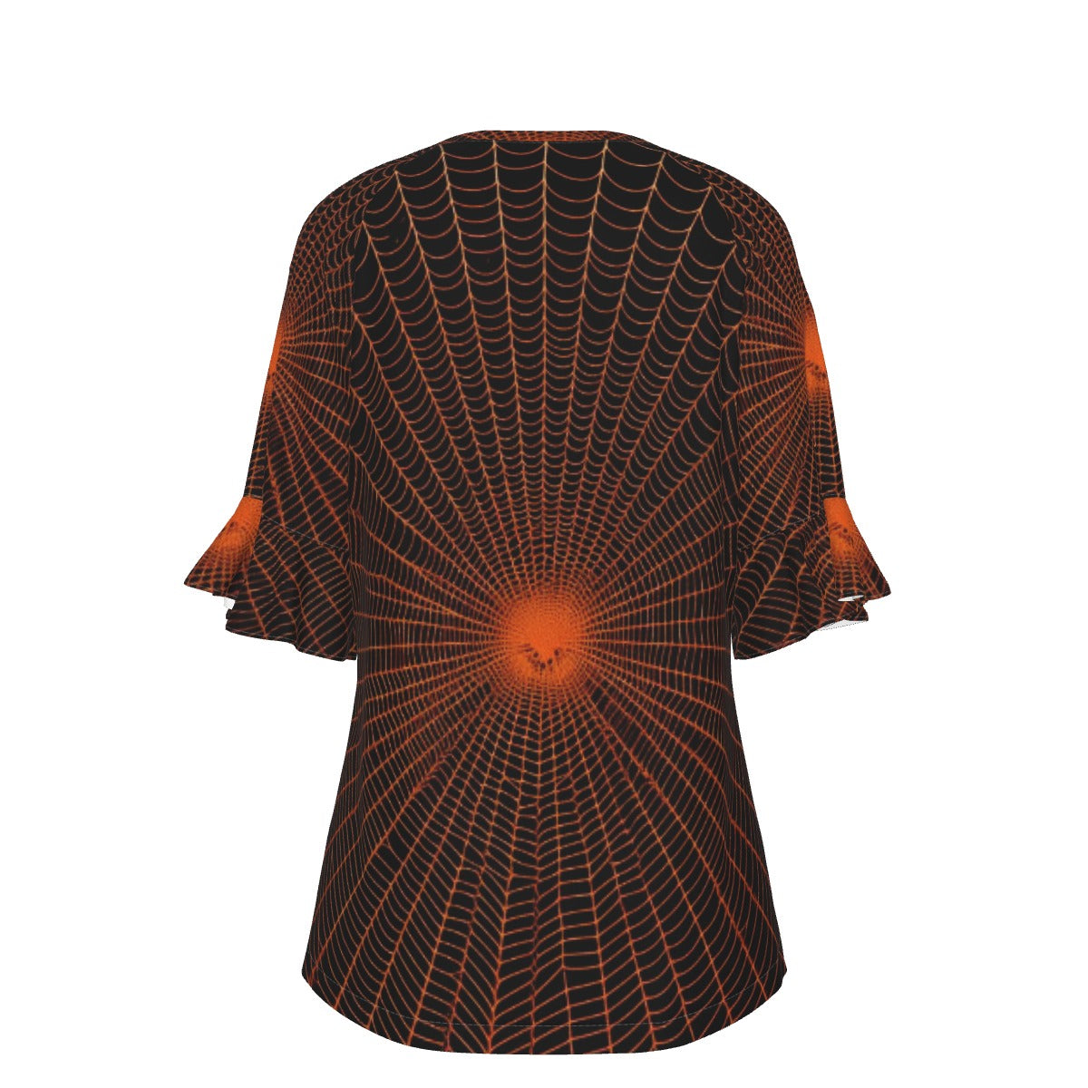 All-Over Print V-neck Women's T-shirt With Bell Sleeve