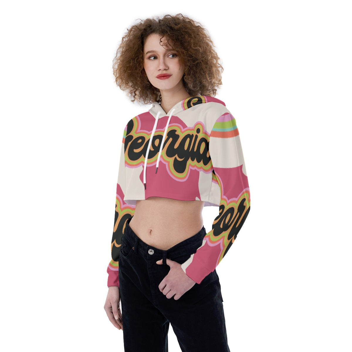 All-Over Print Women's Crop Top Hoodie