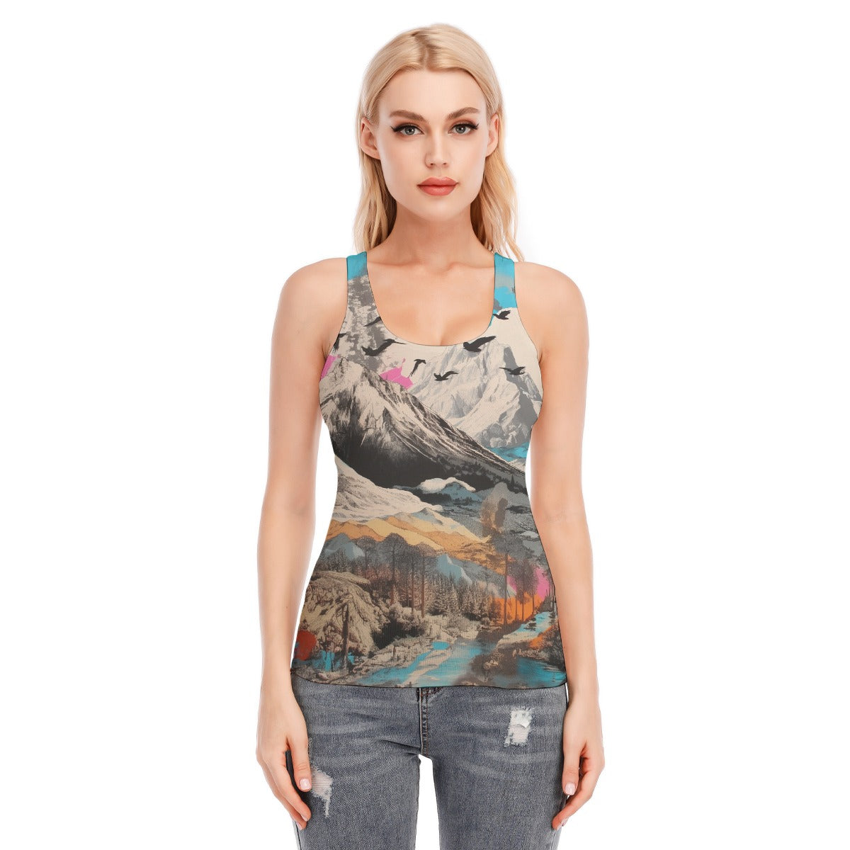 All-Over Print Women's Racer Vest | 190GSM Cotton