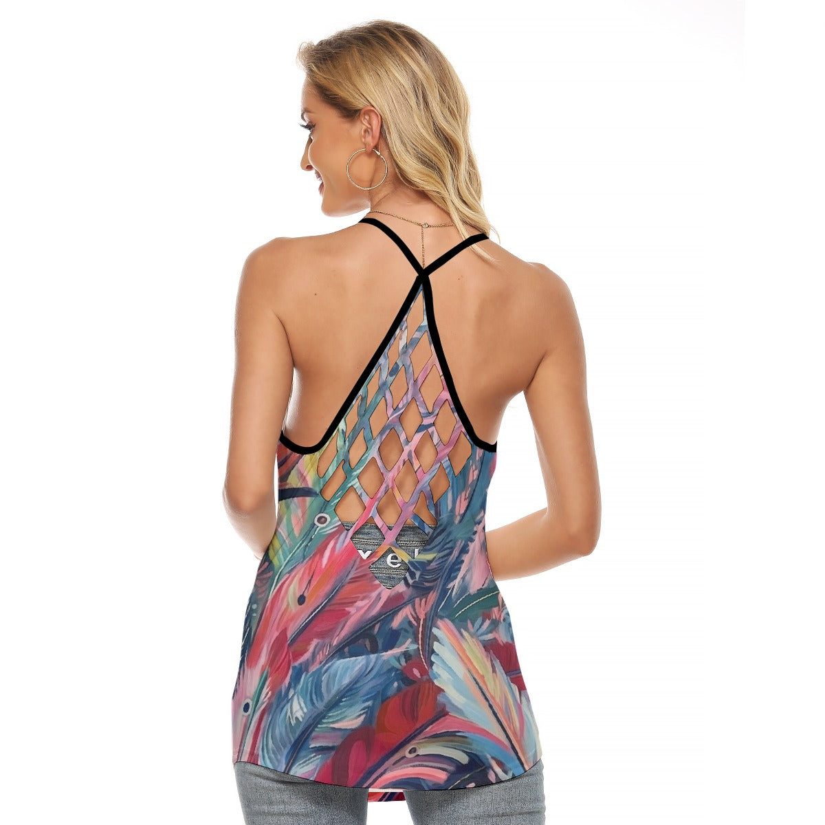 All-Over Print Women's Criss-Cross Open Back Tank Top