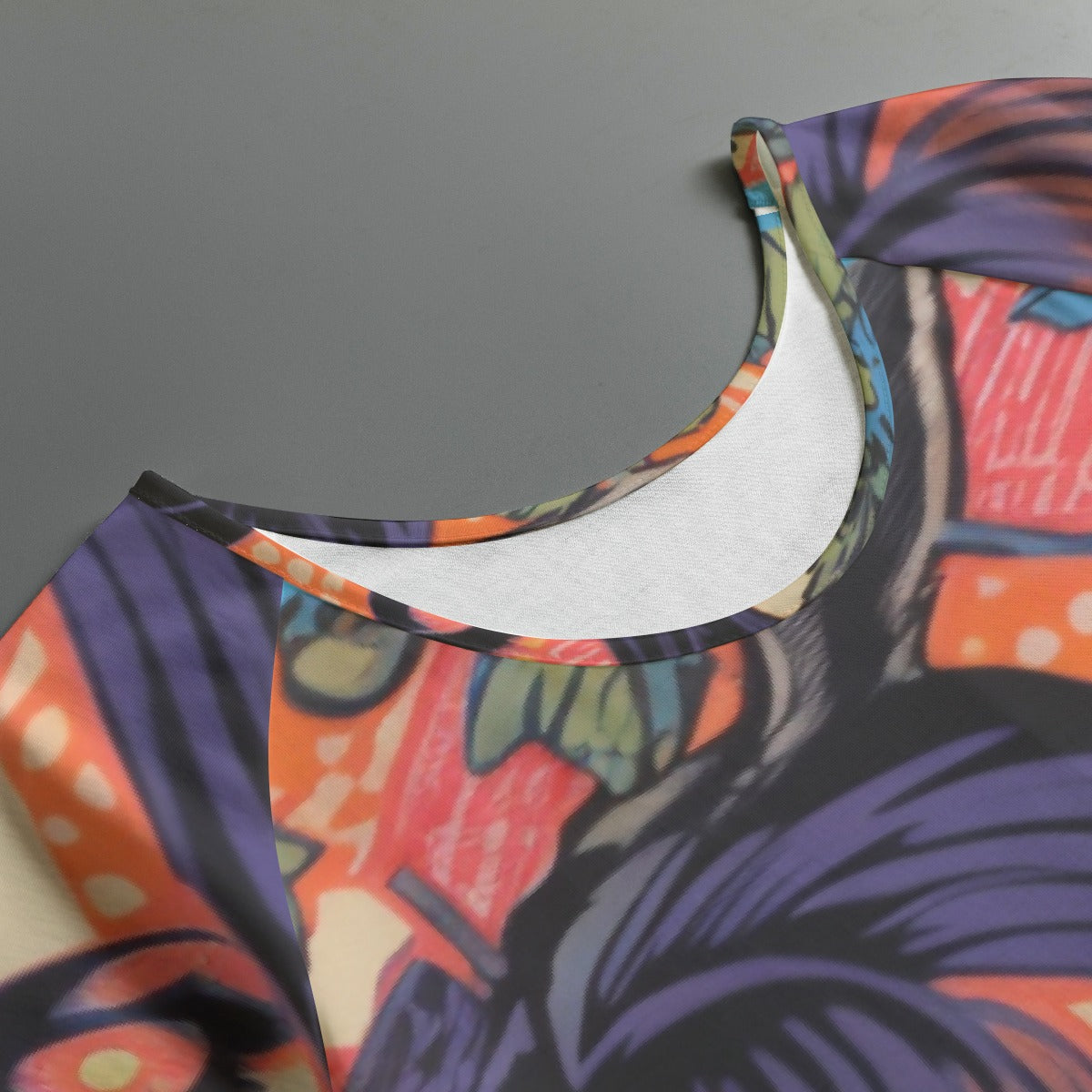 All-Over Print Women's Round Neck T-shirt With Raglan Sleeve