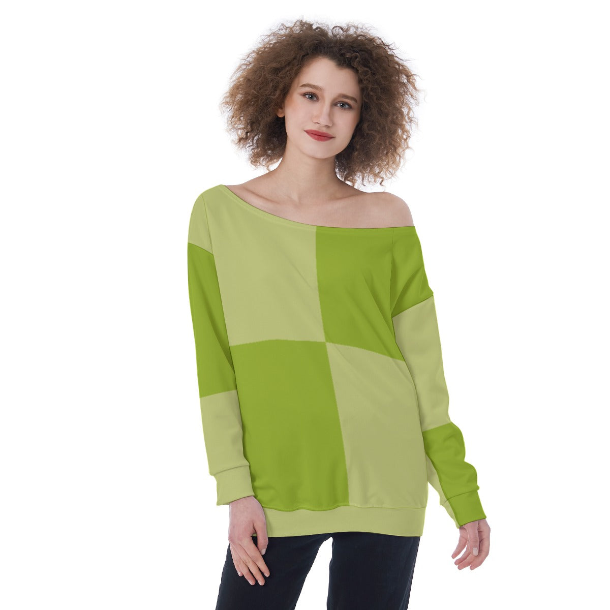 All-Over Print Oversized Women's Off-Shoulder Sweatshirt