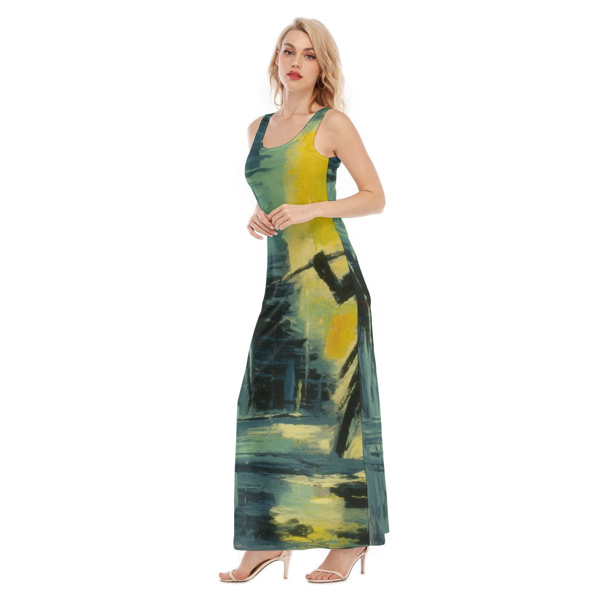 All-Over Print Women's Vest Dress | Length To Ankle