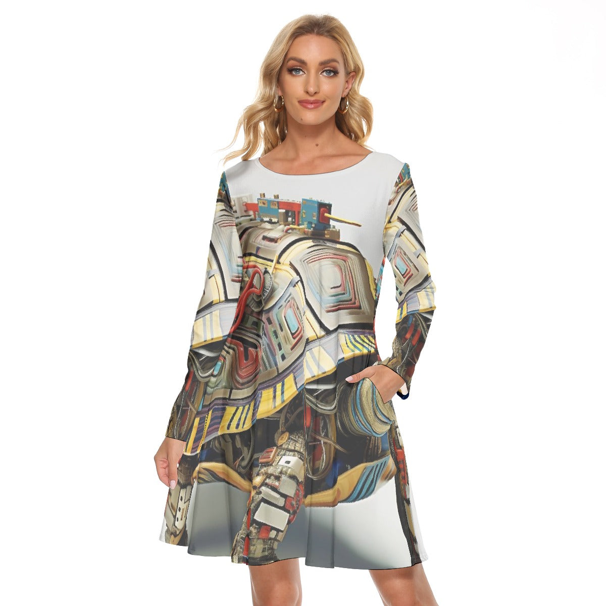 All-Over Print Women's Crew Neck Dress