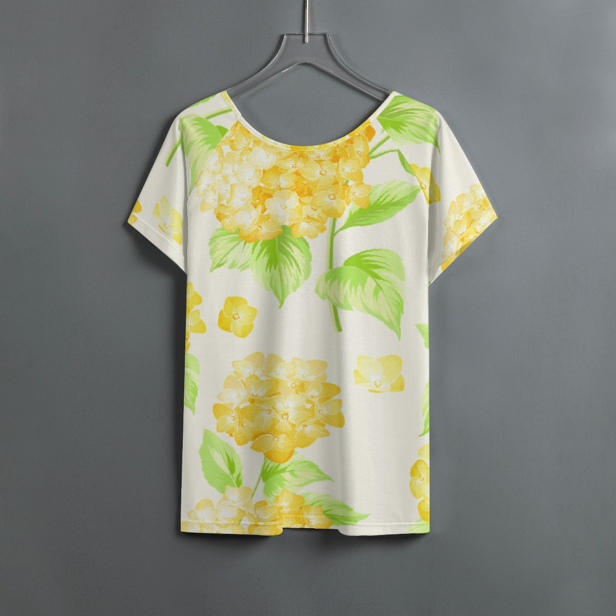 All-Over Print Women's Round Neck T-shirt With Raglan Sleeve