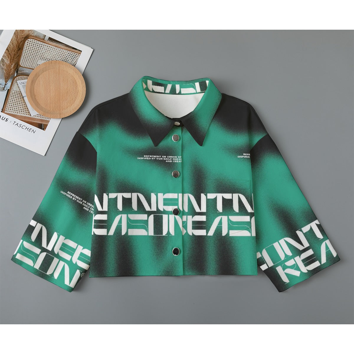 All-Over Print Women's Cropped Jacket | 245GSM Cotton
