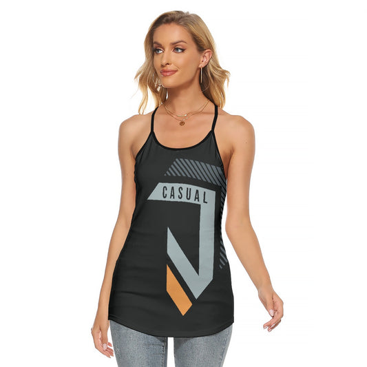 All-Over Print Women's Criss-Cross Open Back Tank Top
