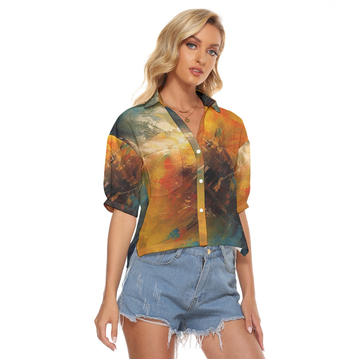 All-Over Print Women's V-neck Shirts
