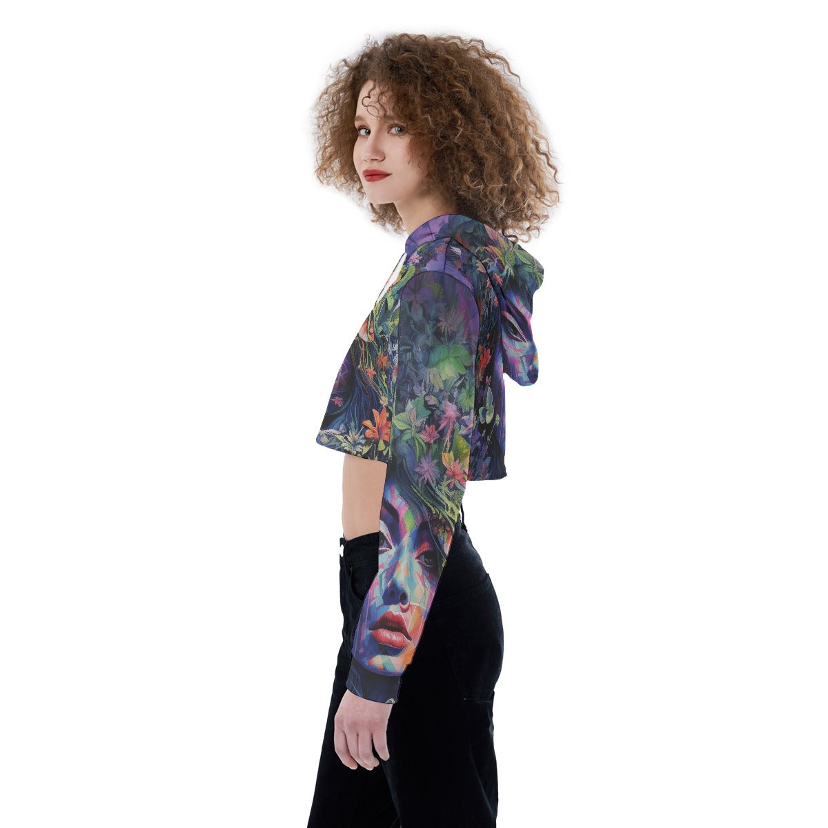 All-Over Print Women's Crop Top Hoodie