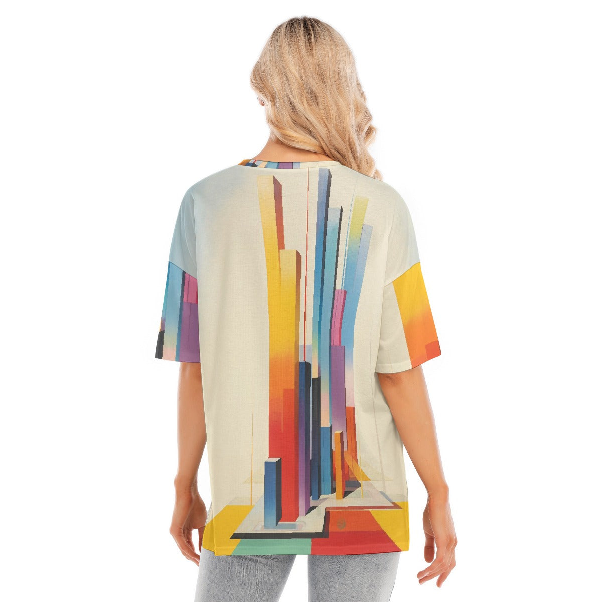 All-Over Print Women's Short Sleeves T-shirt With Hem Split