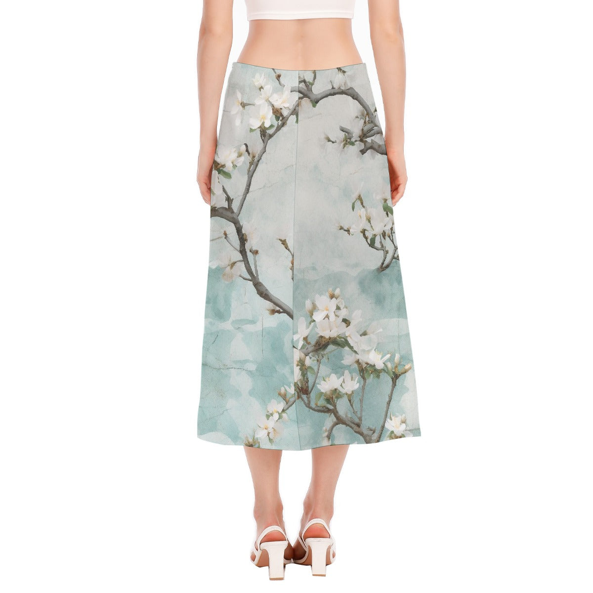 All-Over Print Women's High Slit Long Skirt