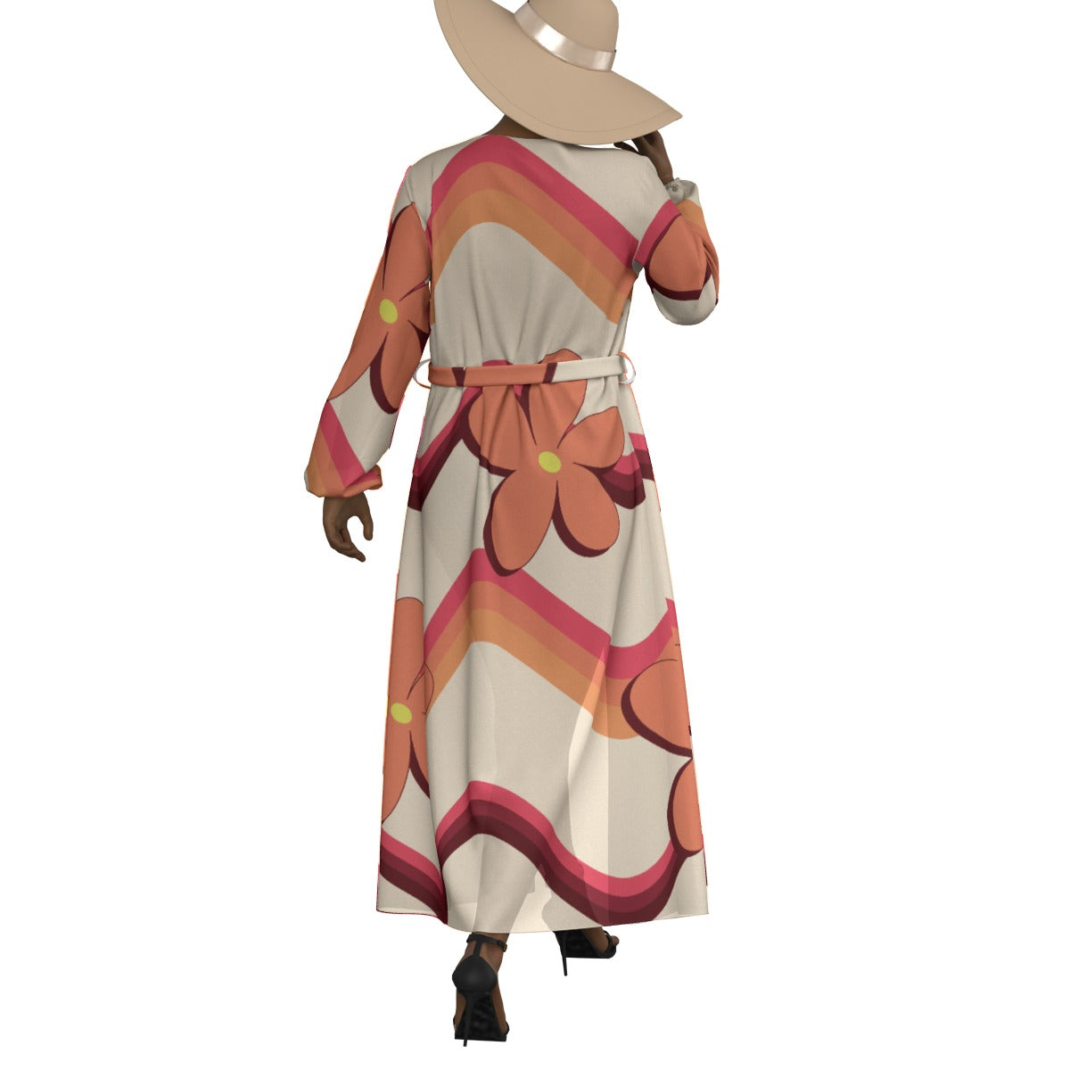 All-Over Print Women's Lace-up Chiffon Robe