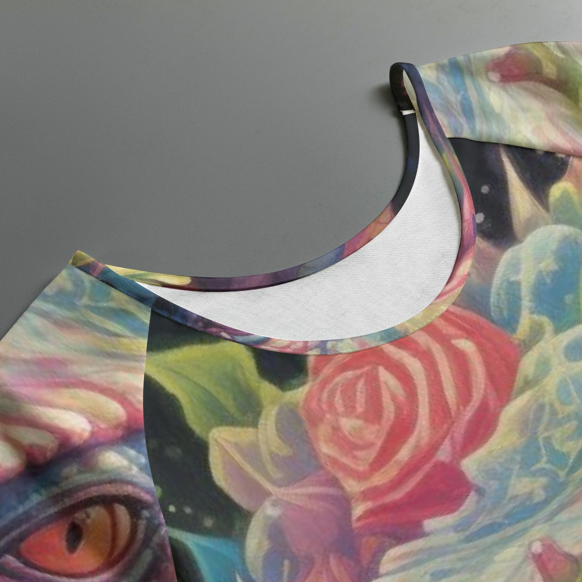 All-Over Print Women's Round Neck T-shirt With Raglan Sleeve