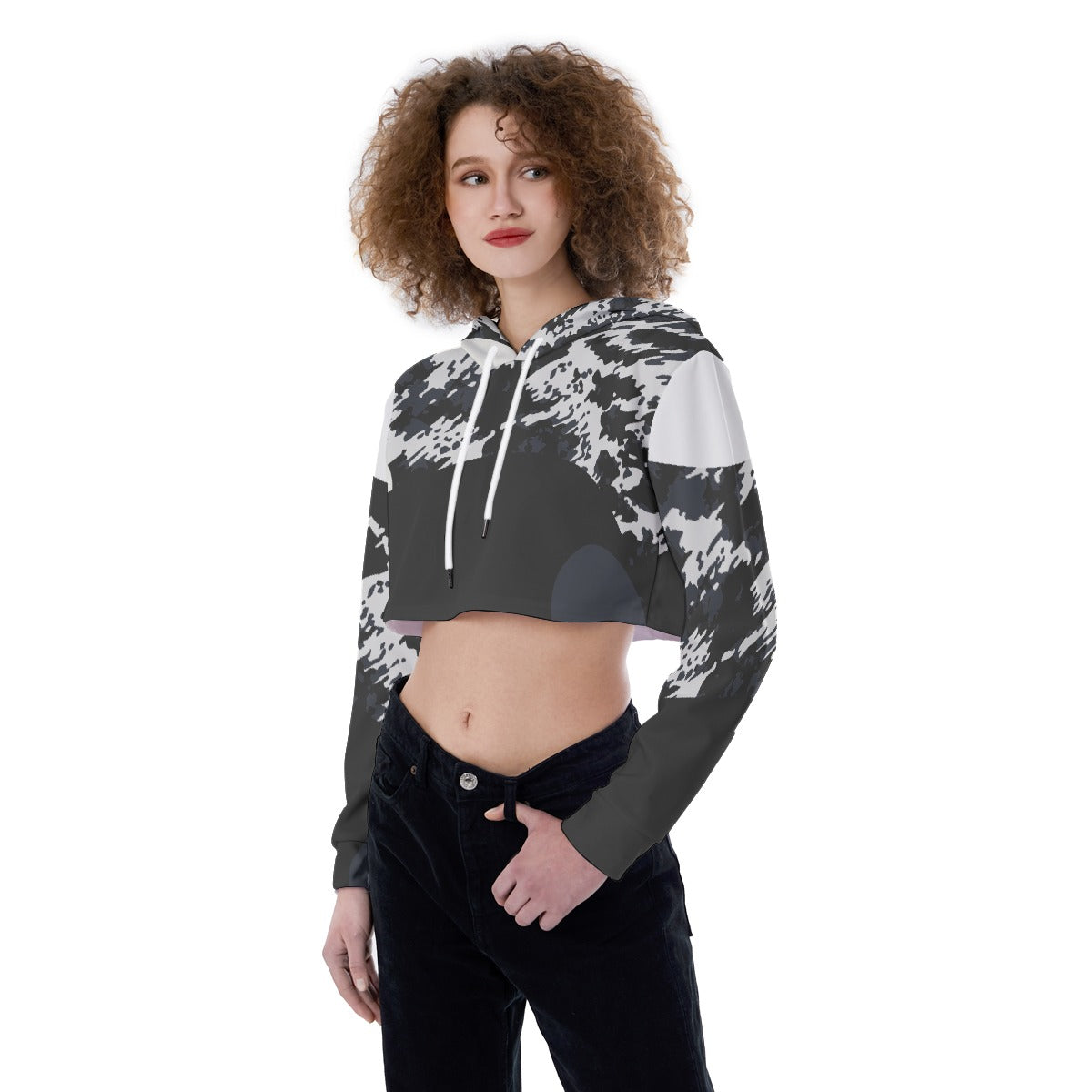 All-Over Print Women's Crop Top Hoodie