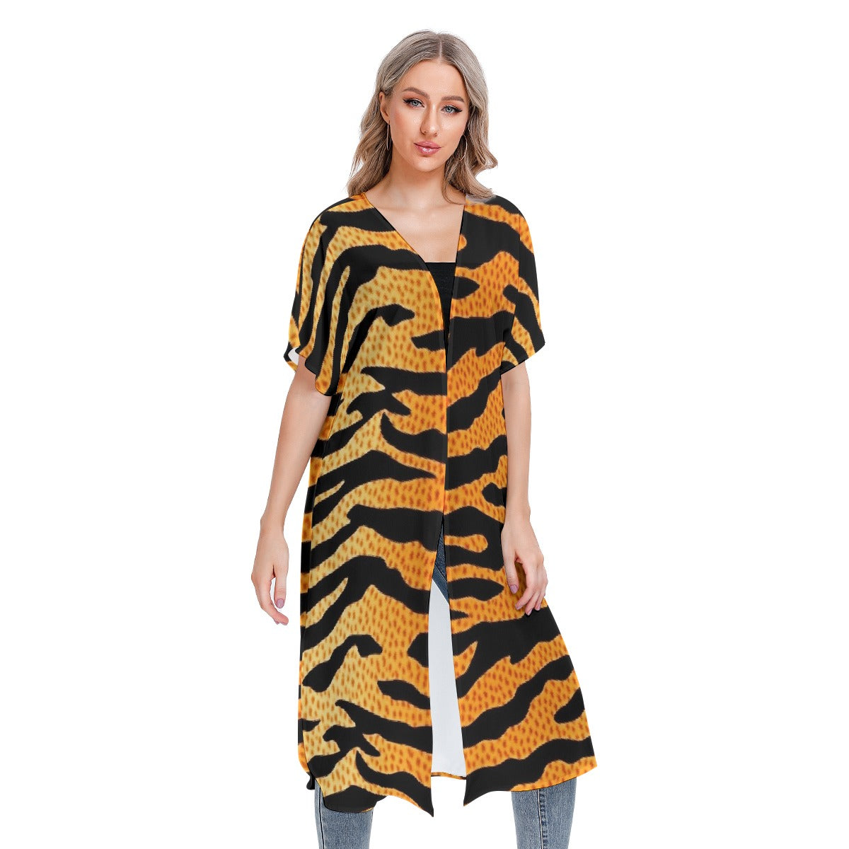 All-Over Print Women's Short Sleeve Cardigan