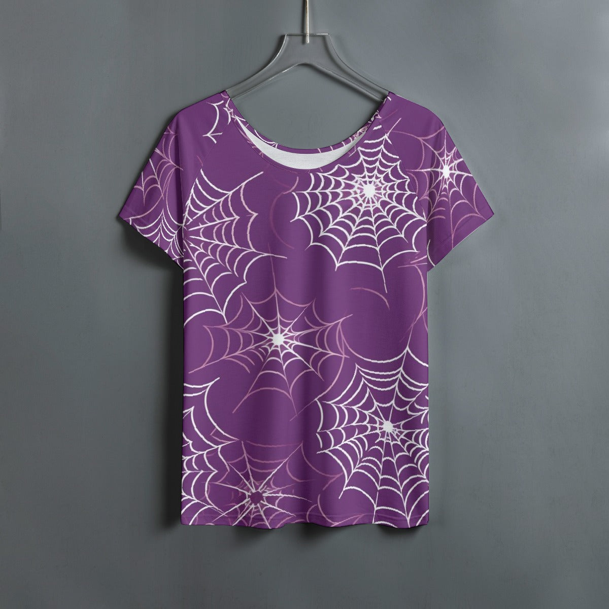 All-Over Print Women's Round Neck T-shirt With Raglan Sleeve
