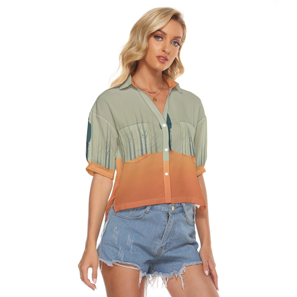 All-Over Print Women's V-neck Shirts