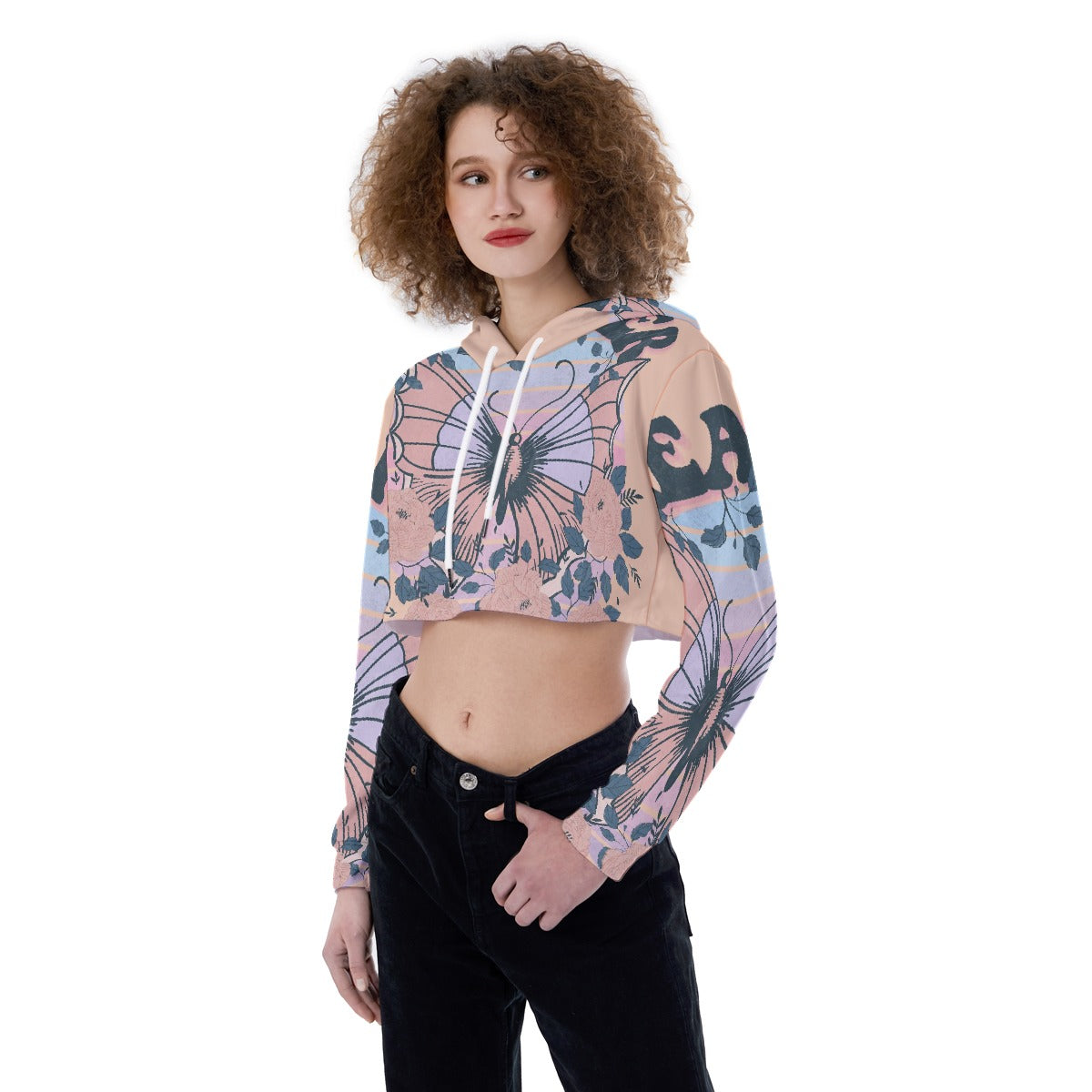All-Over Print Women's Crop Top Hoodie