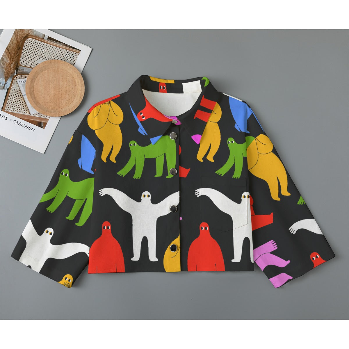 All-Over Print Women's Cropped Jacket | 245GSM Cotton