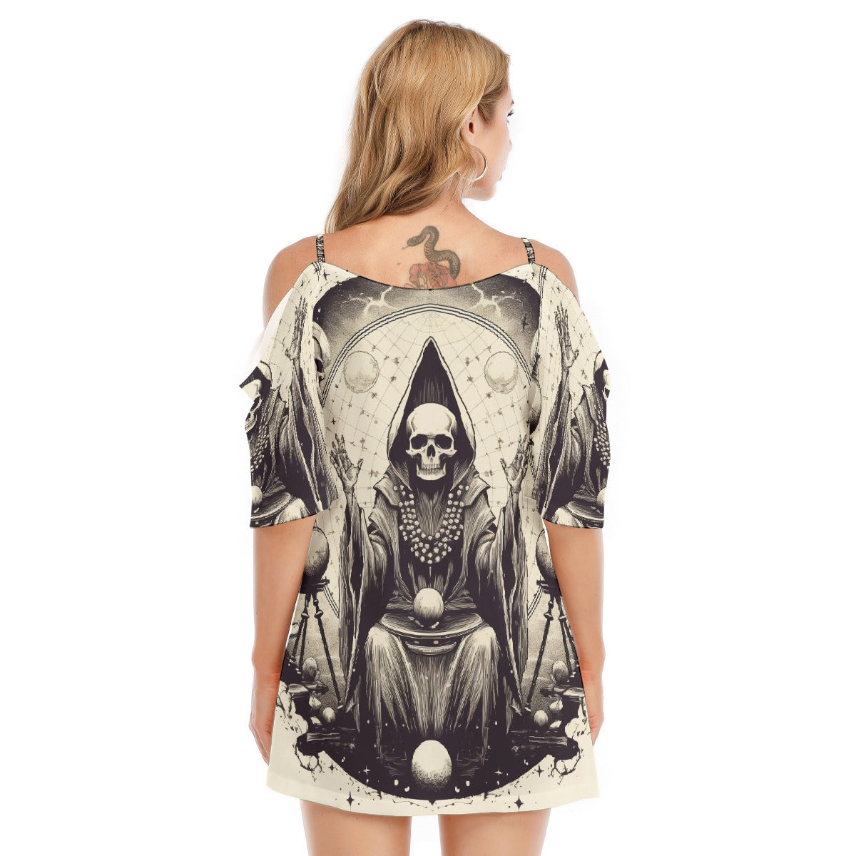 All-Over Print Women's Off-shoulder Cami Dress