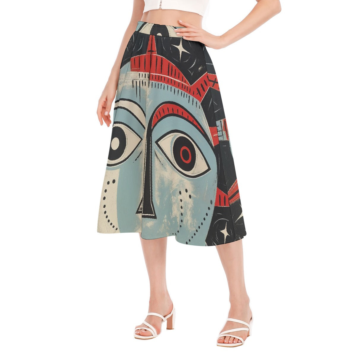 All-Over Print Women's Long Section Chiffon Skirt