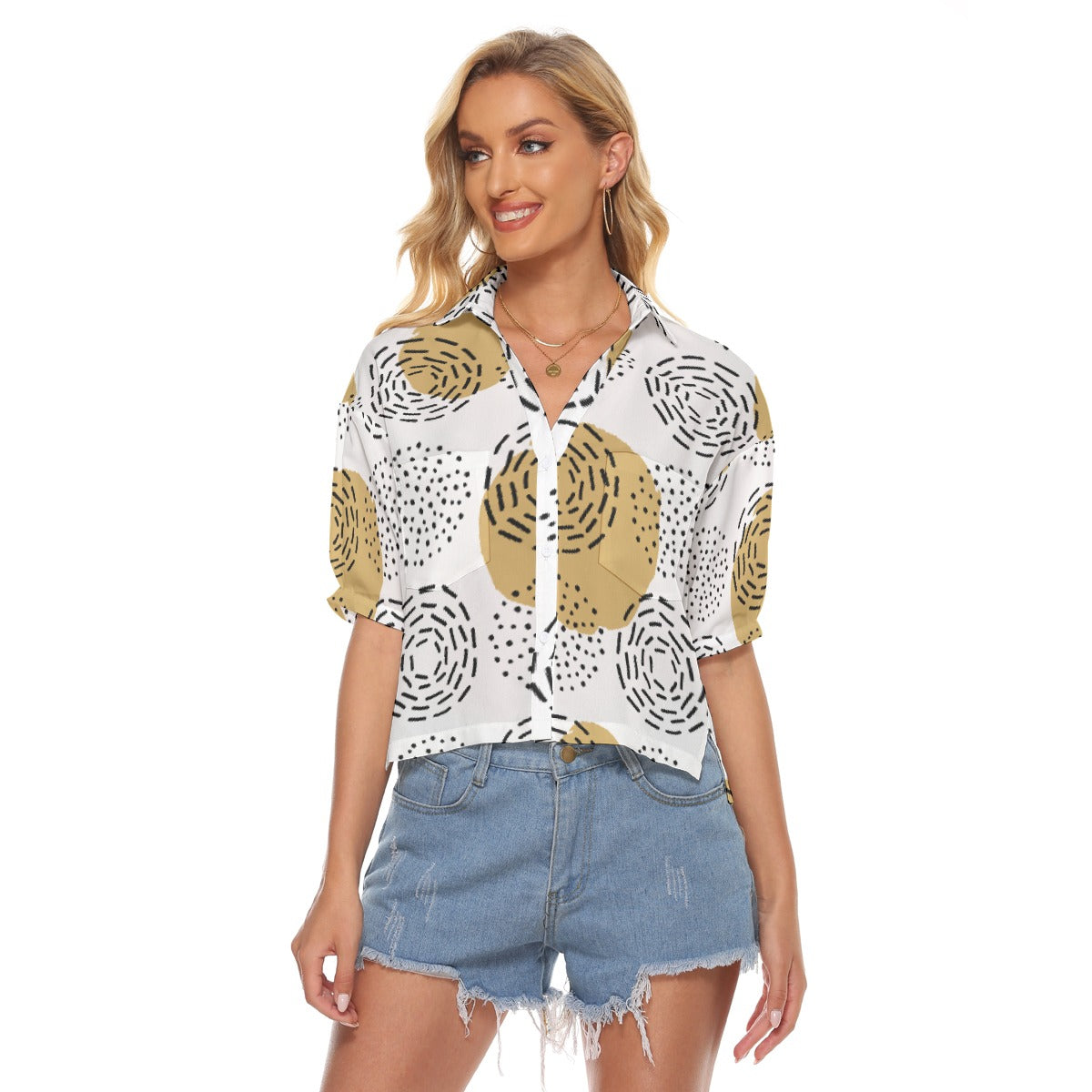 All-Over Print Women's V-neck Shirts