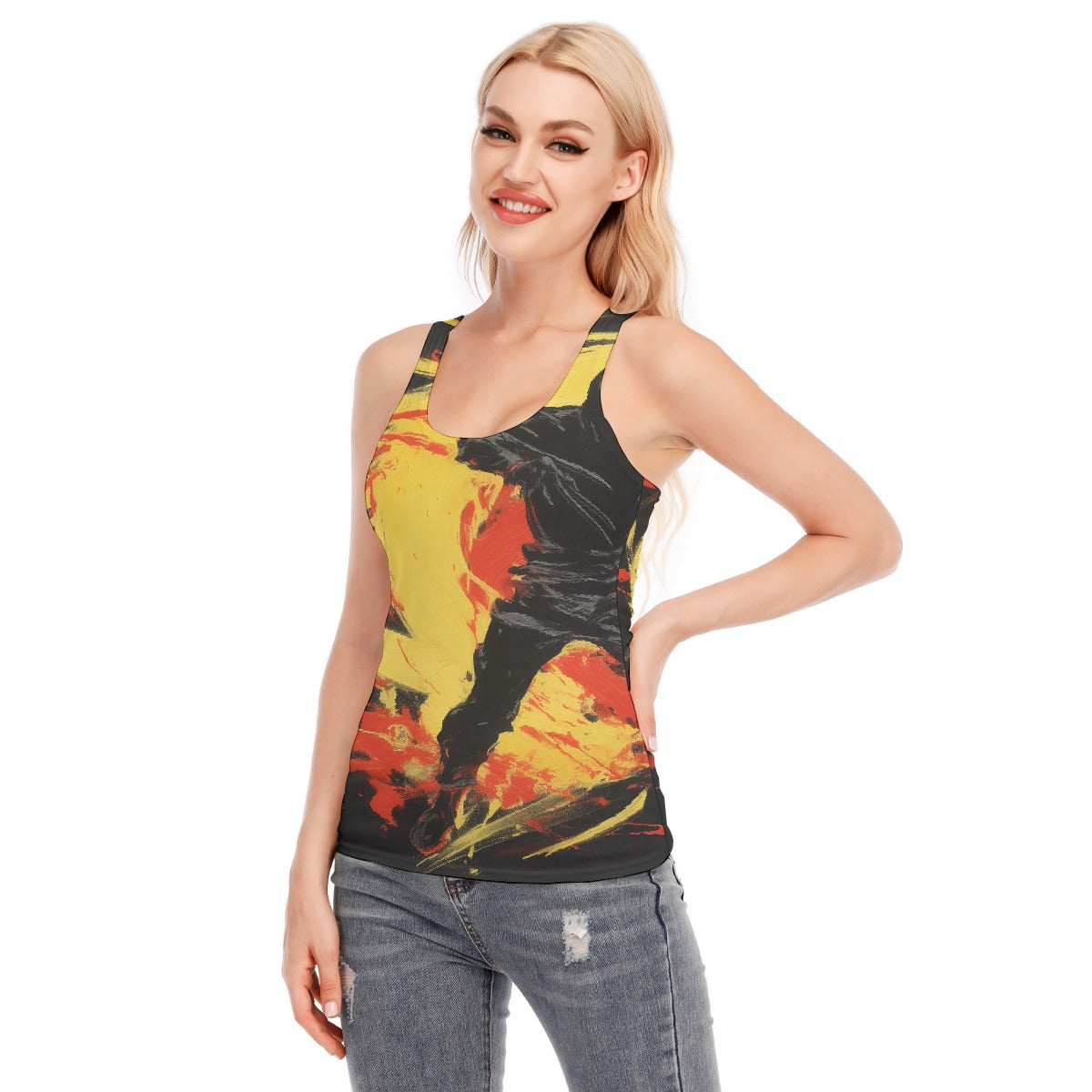 All-Over Print Women's Racer Vest | 190GSM Cotton
