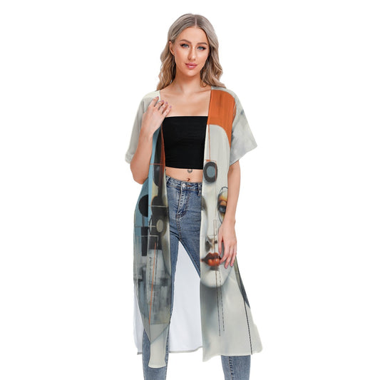 All-Over Print Women's Short Sleeve Cardigan