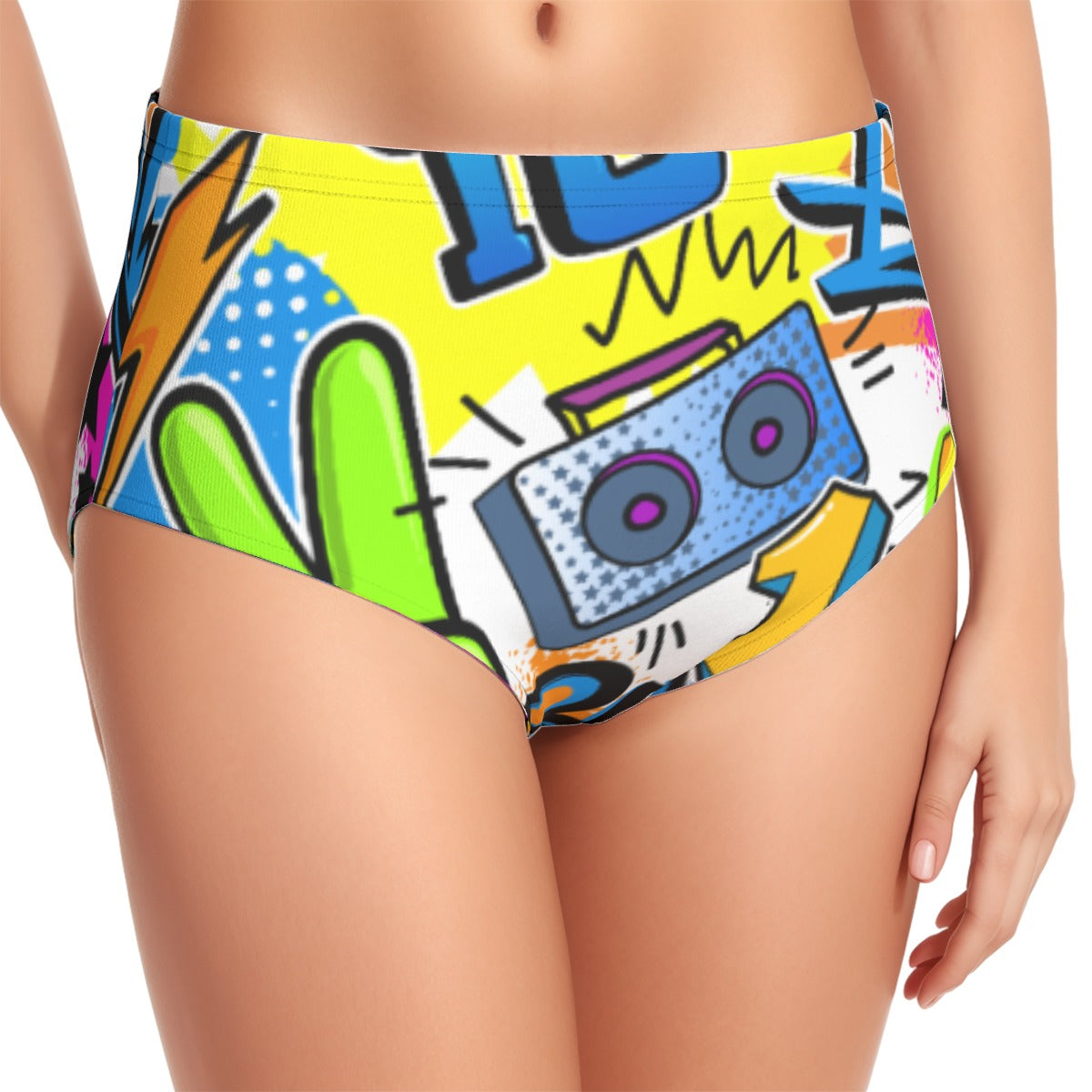 All-Over Print Women's Swimsuit Set With Halter