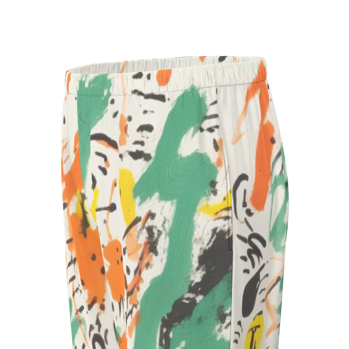 All-Over Print Women's Long Sleeve Pajama Set With Black Contrast Piping