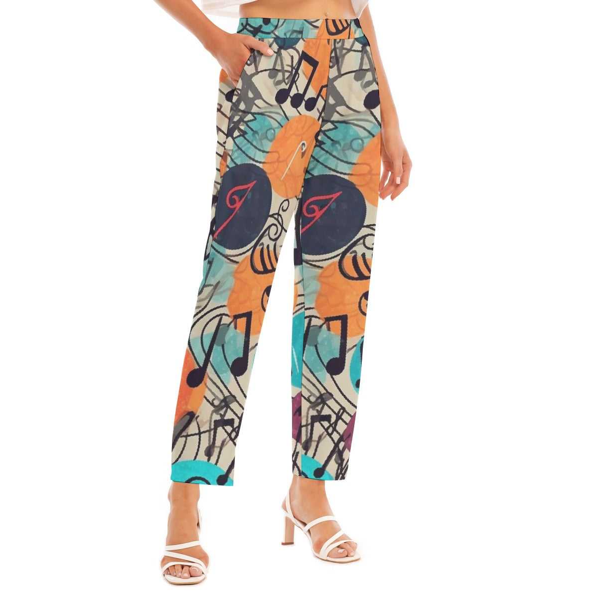All-Over Print Women's Loose Straight-leg Pants
