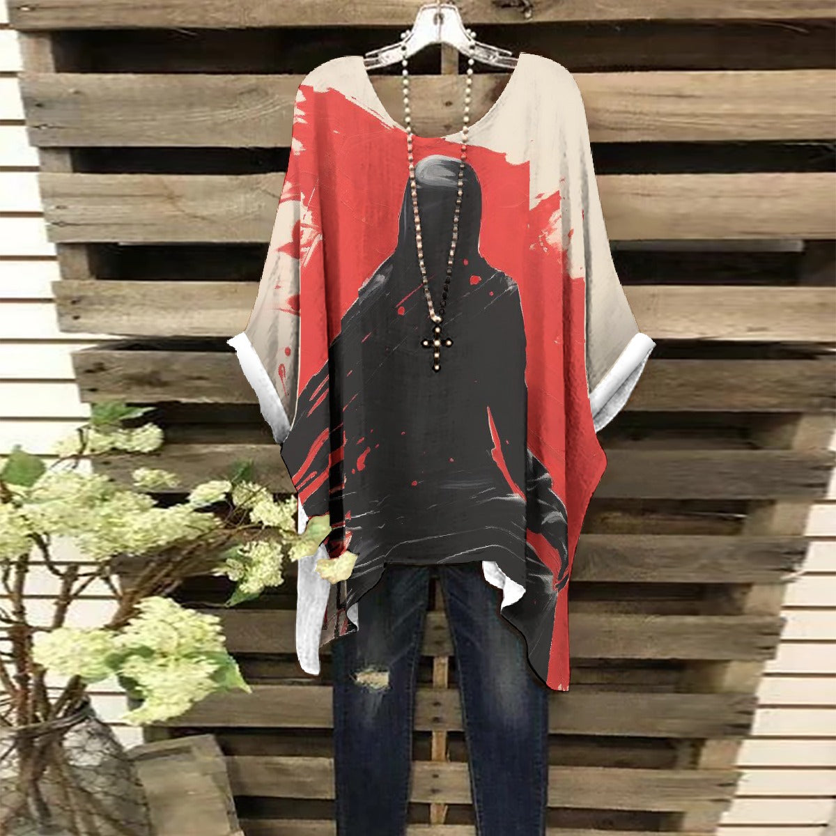 All-Over Print Women's Bat Sleeve Shirt