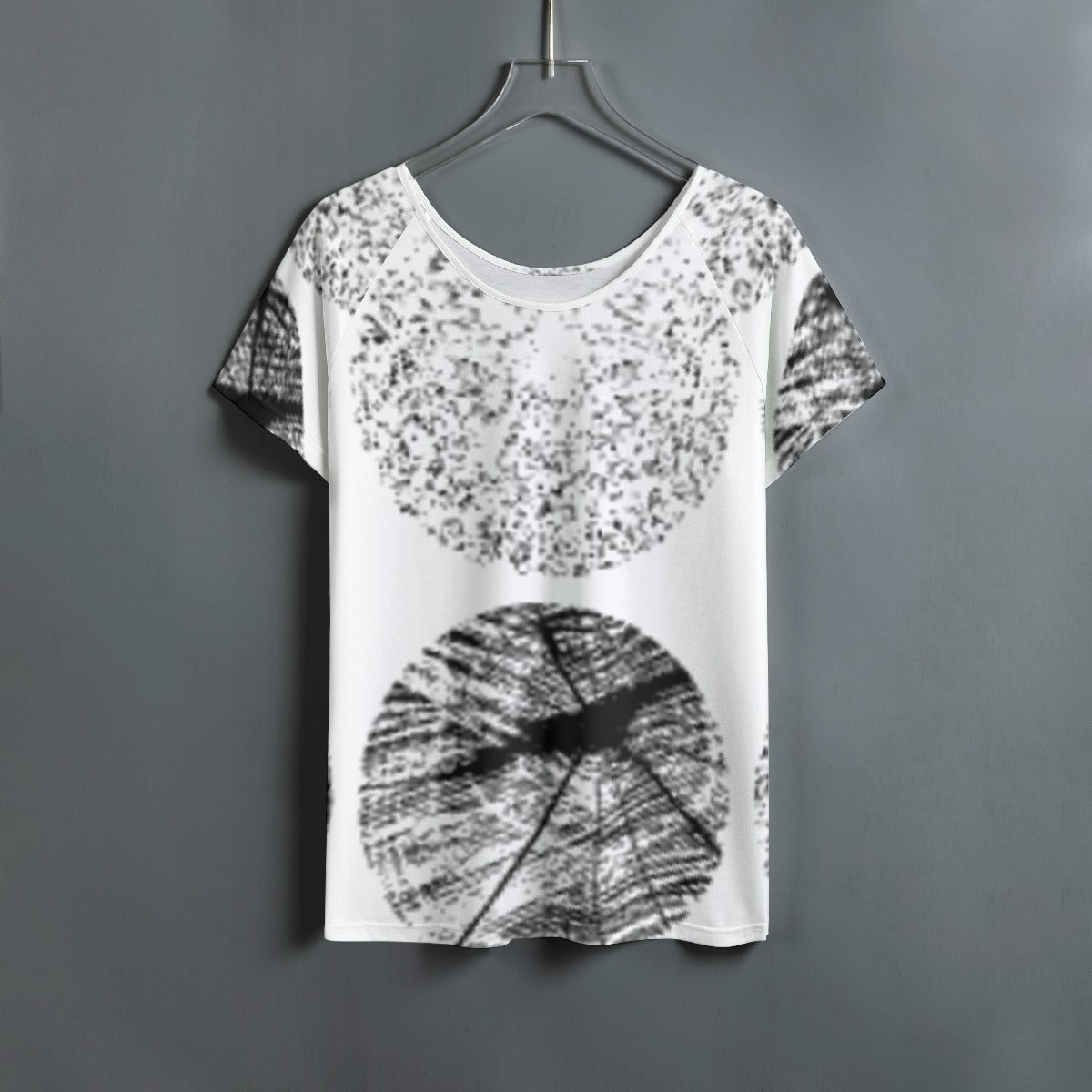 All-Over Print Women's Round Neck T-shirt With Raglan Sleeve