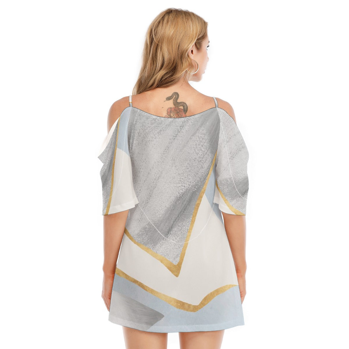 All-Over Print Women's Off-shoulder Cami Dress