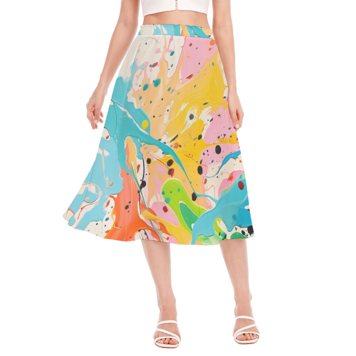 All-Over Print Women's Long Section Chiffon Skirt