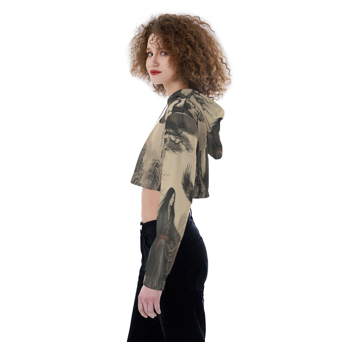 All-Over Print Women's Crop Top Hoodie