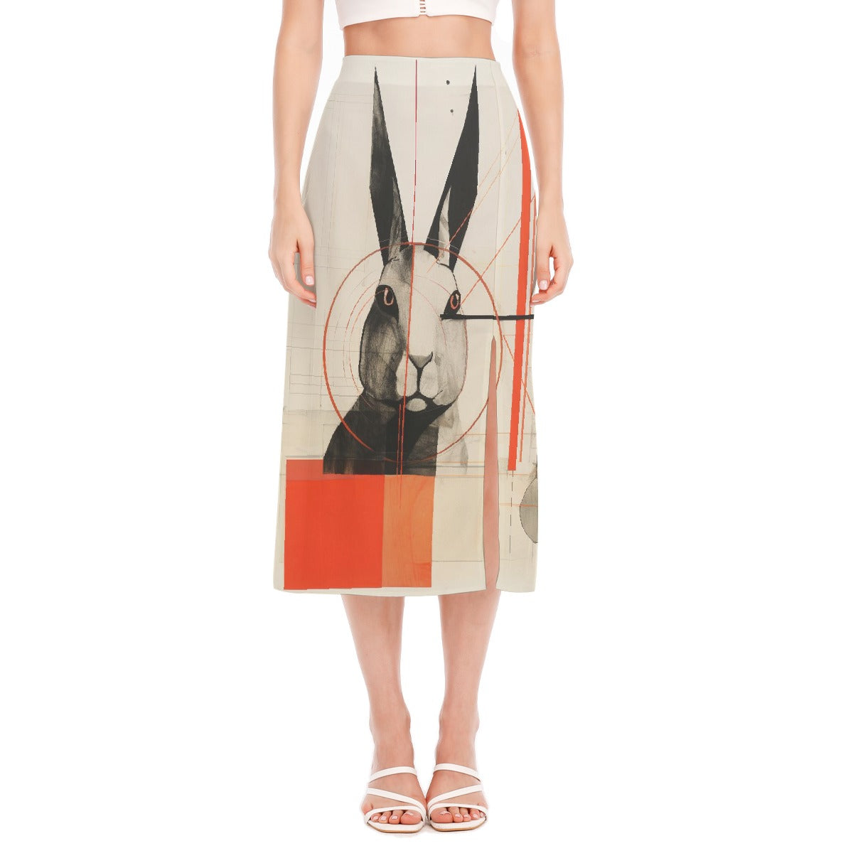 All-Over Print Women's High Slit Long Skirt