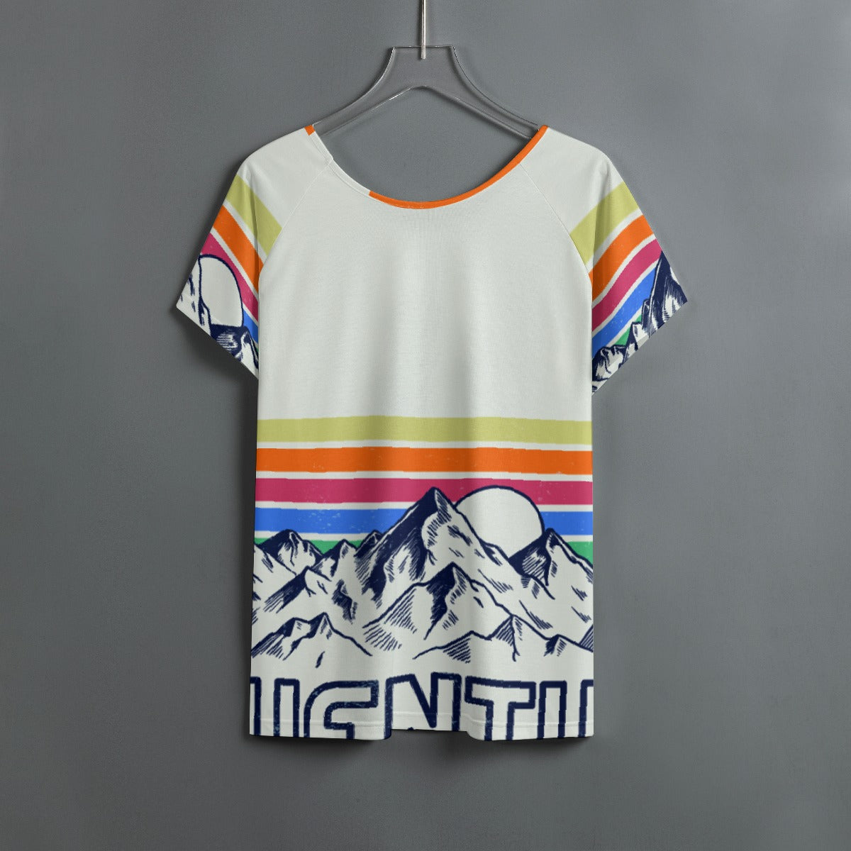 All-Over Print Women's Round Neck T-shirt With Raglan Sleeve