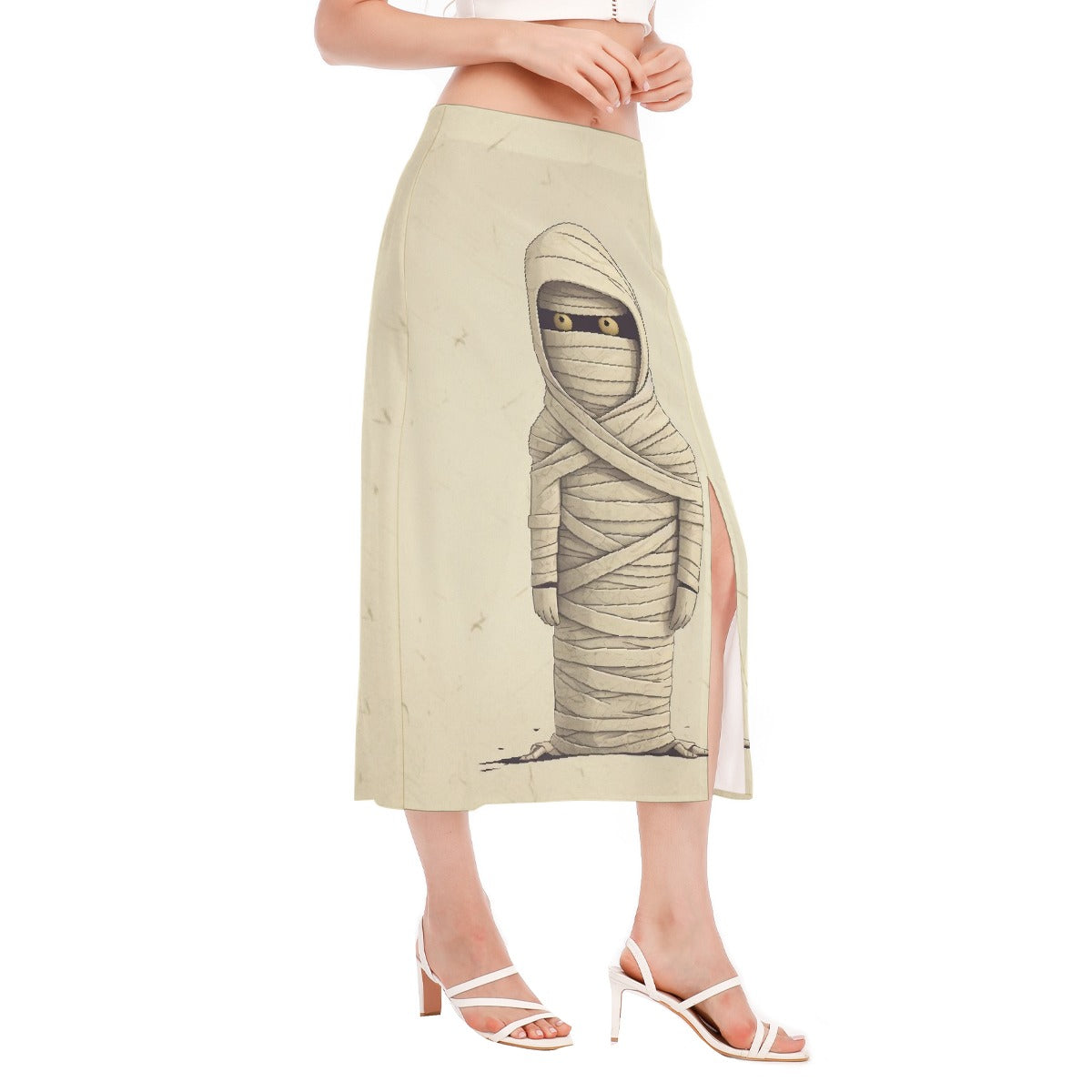 All-Over Print Women's High Slit Long Skirt