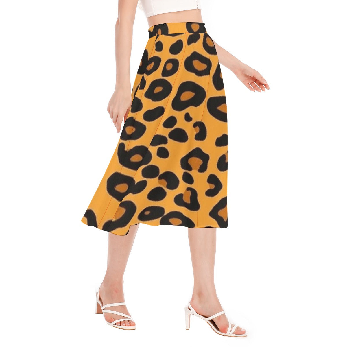 All-Over Print Women's Long Section Chiffon Skirt
