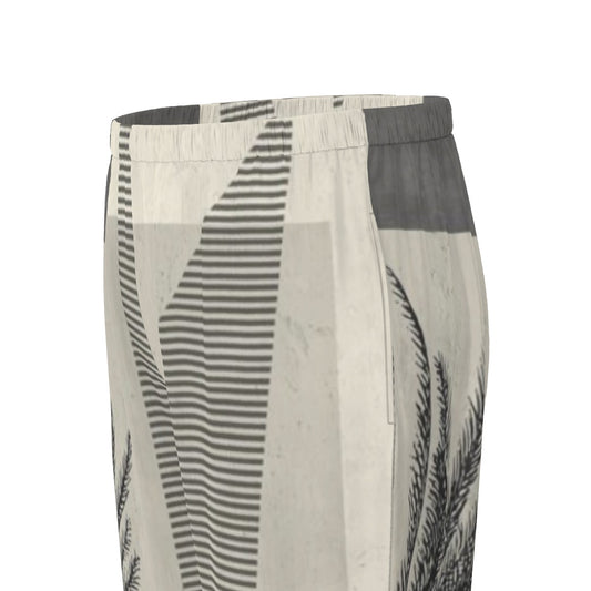 All-Over Print Women's Long Sleeve Pajama Set With Black Contrast Piping