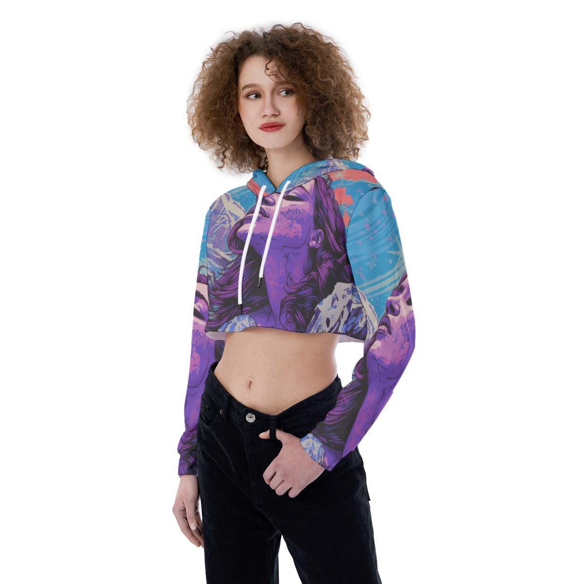 All-Over Print Women's Crop Top Hoodie