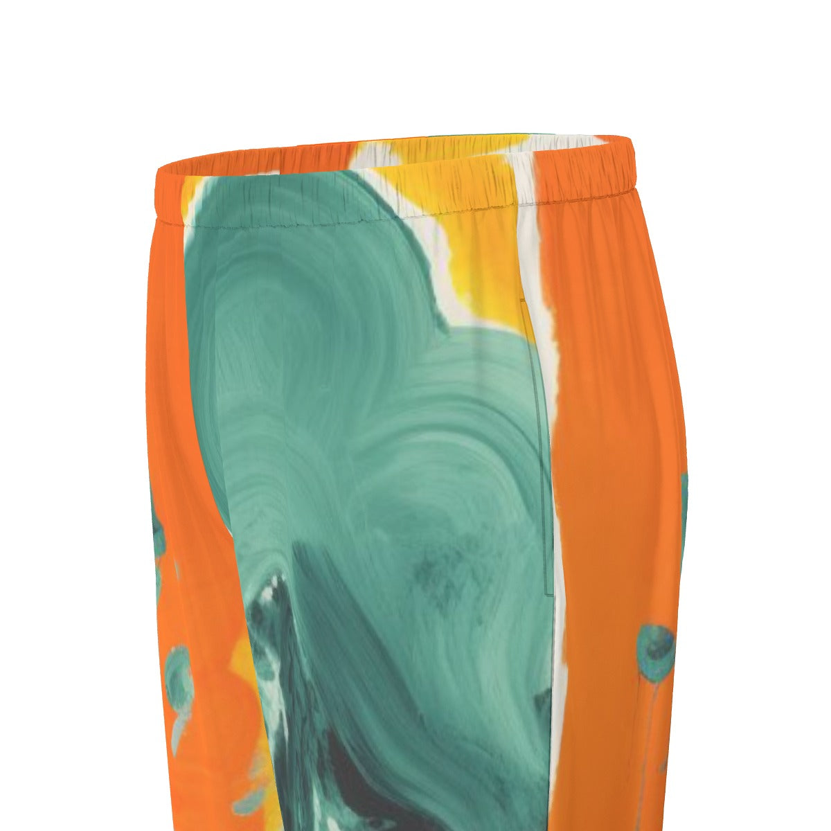 All-Over Print Women's Long Sleeve Pajama Set With Black Contrast Piping