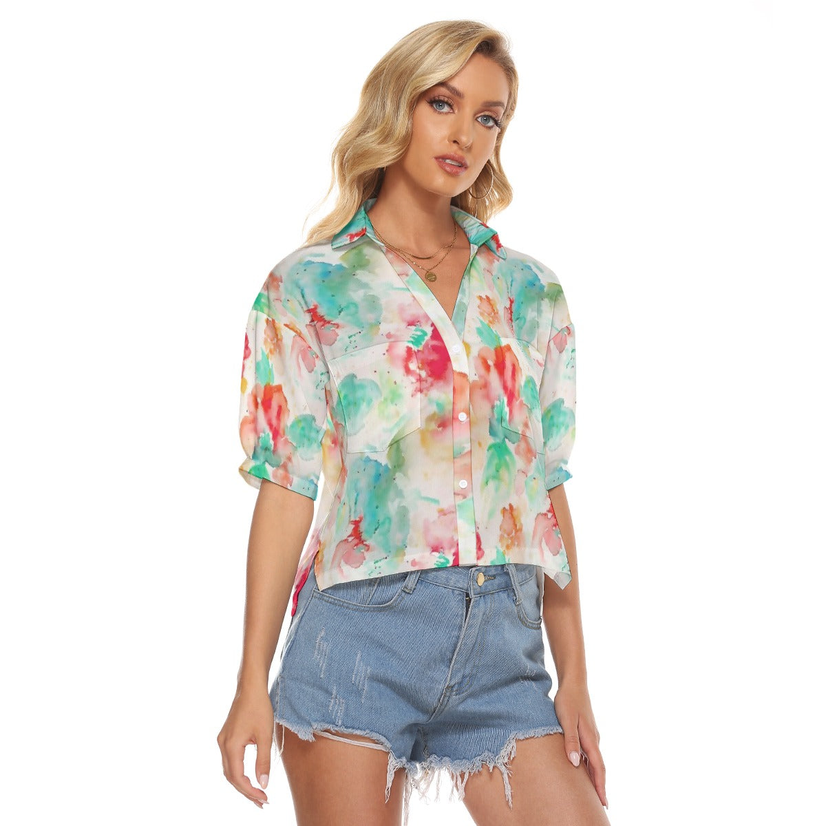 All-Over Print Women's V-neck Shirts