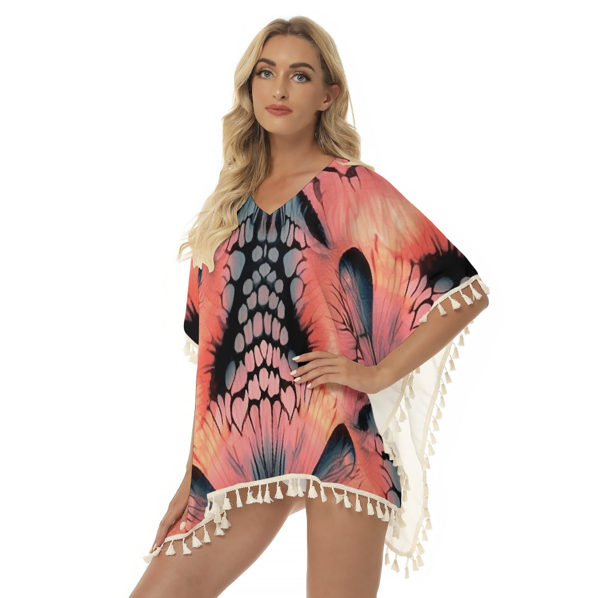 All-Over Print Women's Square Fringed Shawl