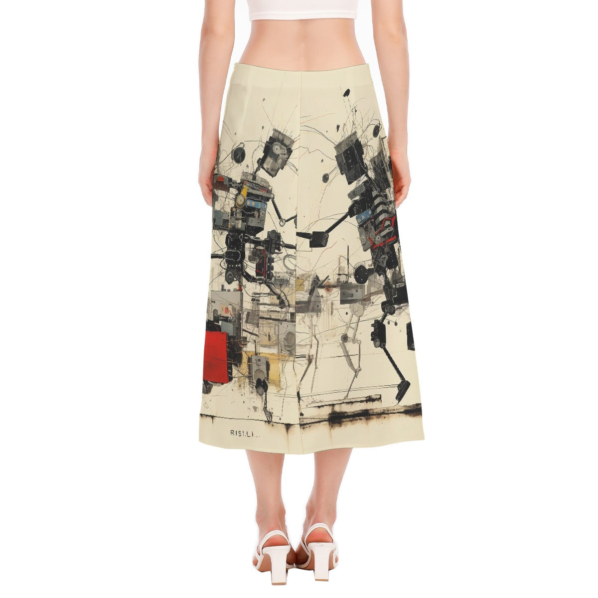 All-Over Print Women's High Slit Long Skirt
