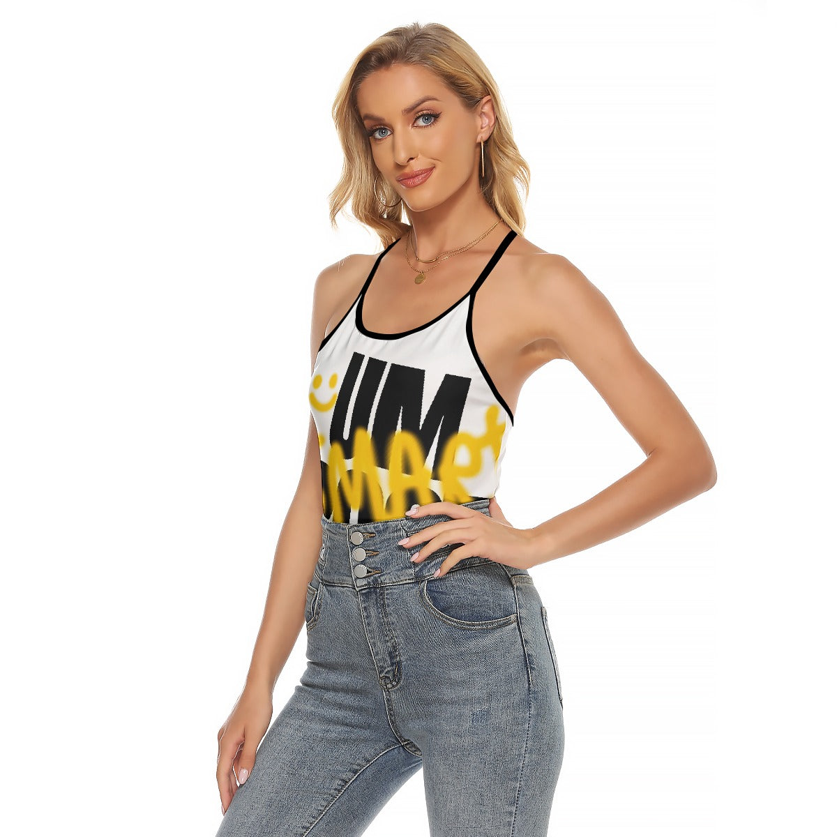All-Over Print Women's Criss-Cross Open Back Tank Top
